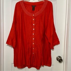 Multiples Plus Orangish/Red Blouse